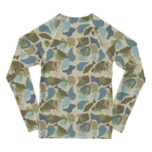 Load image into Gallery viewer, Kids Blue Lowco Camo Rash Guard