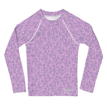 Load image into Gallery viewer, Kids Pink + Purple Rash Guard
