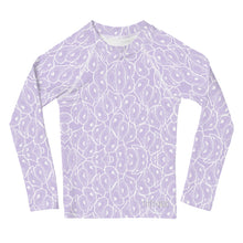 Load image into Gallery viewer, Kids Lavender Oystuary Rash Guard
