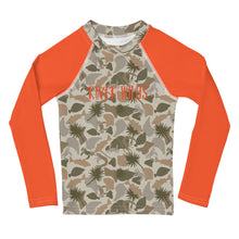 Load image into Gallery viewer, Kids Blaze Orange Sleeve Rash Guard