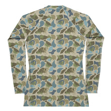 Load image into Gallery viewer, Women's Blue Lowco Camo Rash Guard