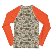 Load image into Gallery viewer, Kids Blaze Orange Sleeve Rash Guard
