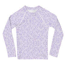 Load image into Gallery viewer, Kids Lavender Oystuary Rash Guard
