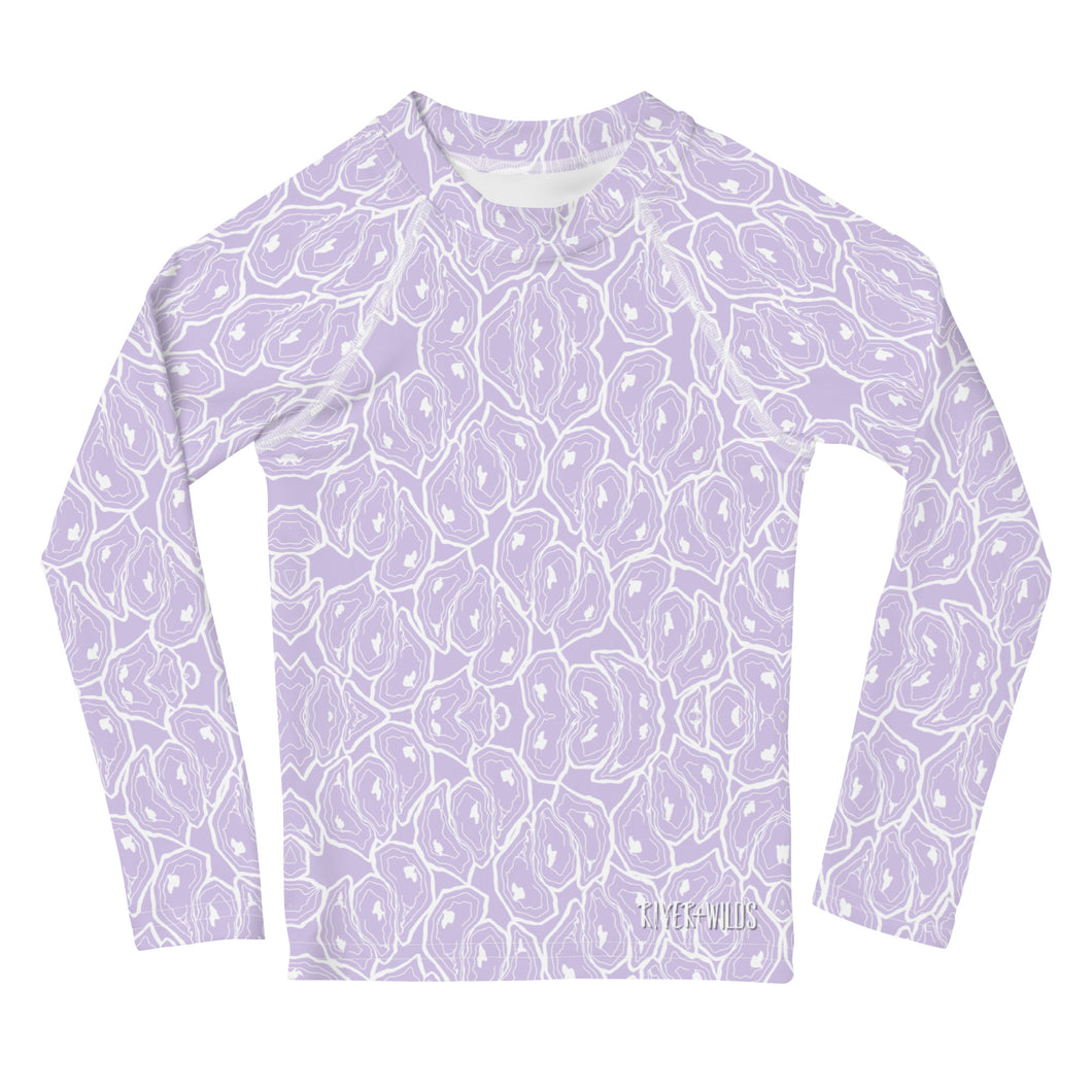 Kids Lavender Oystuary Rash Guard