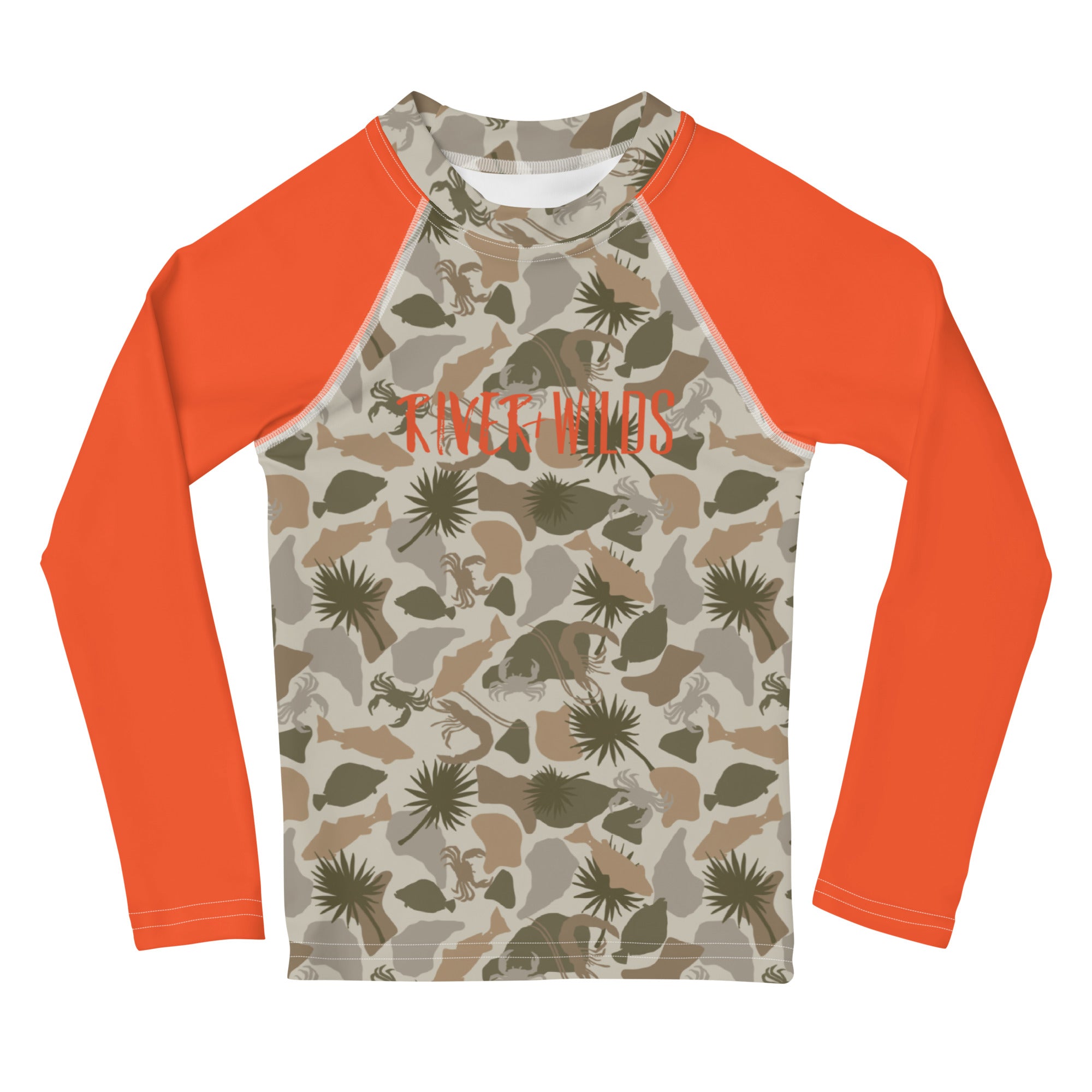 Kids Blaze Orange Sleeve Rash Guard – River+Wilds