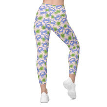 Load image into Gallery viewer, Blue Crab Leggings with pockets
