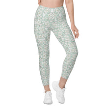 Load image into Gallery viewer, Oystuary Leggings (Aqua) with pockets

