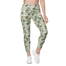 Load image into Gallery viewer, Drippy Red Aloha Leggings with pockets
