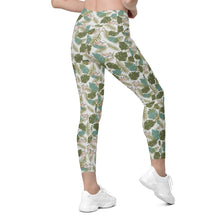 Load image into Gallery viewer, Drippy Red Aloha Leggings with pockets

