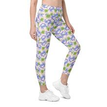 Load image into Gallery viewer, Blue Crab Leggings with pockets
