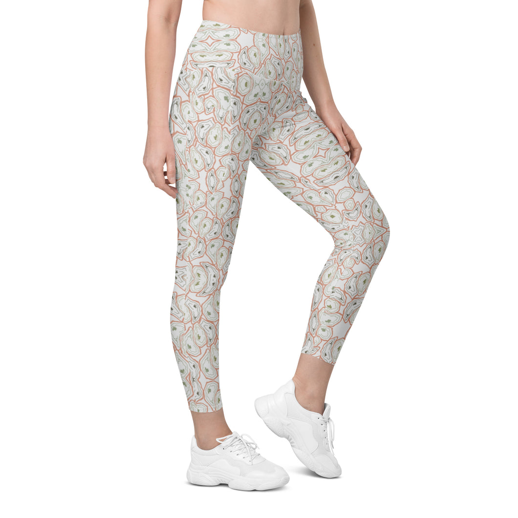 Oystuary Leggings (Coral) with pockets