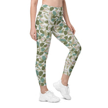 Load image into Gallery viewer, Drippy Red Aloha Leggings with pockets

