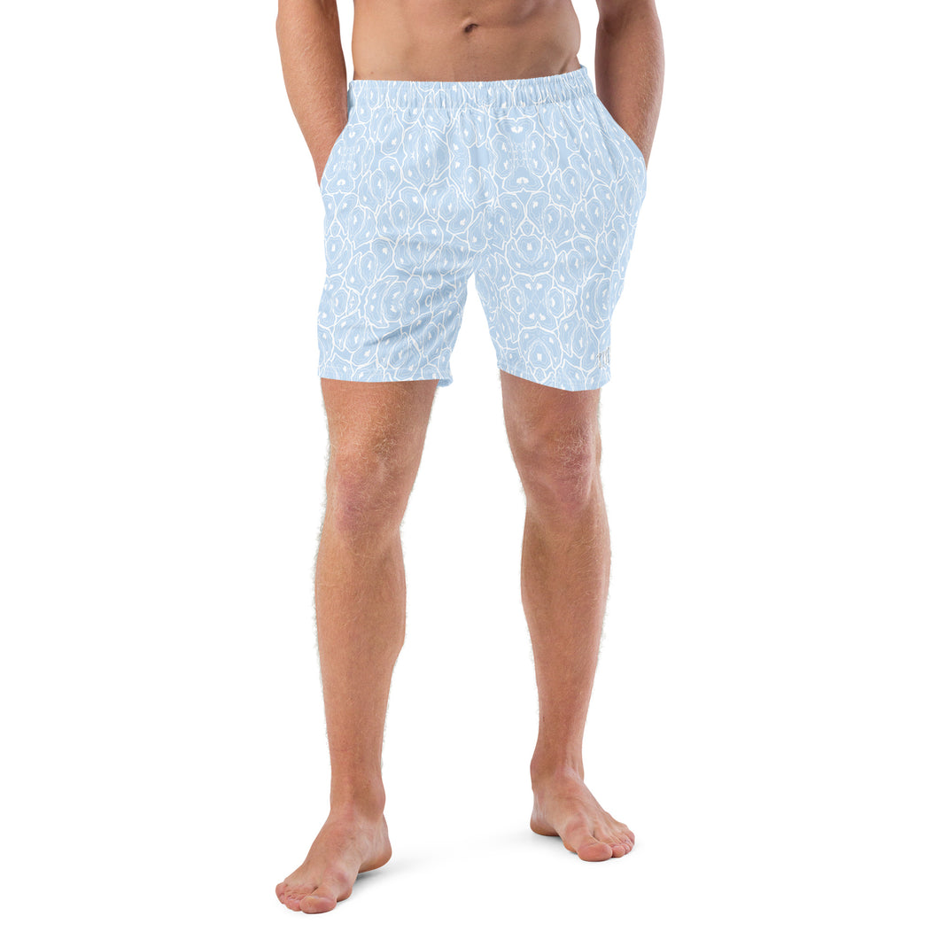 Blue Skies Oystuary swim trunks