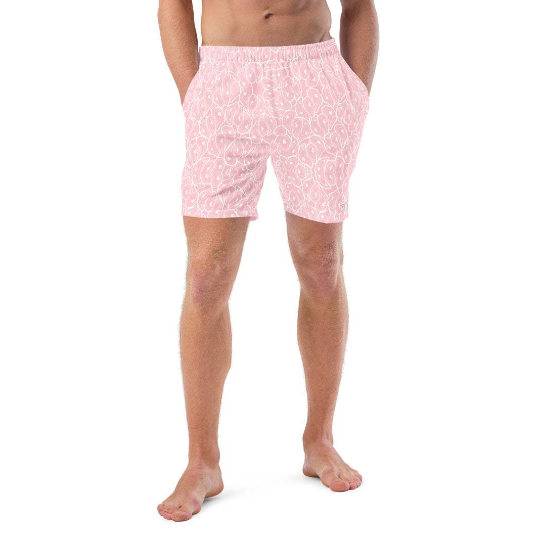 Pink Oystuary swim trunks