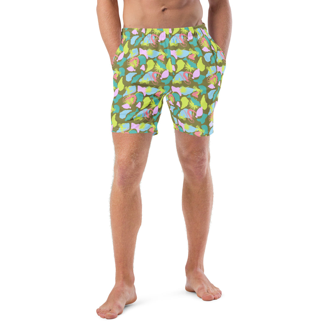 Neon Lowco Camo swim trunks